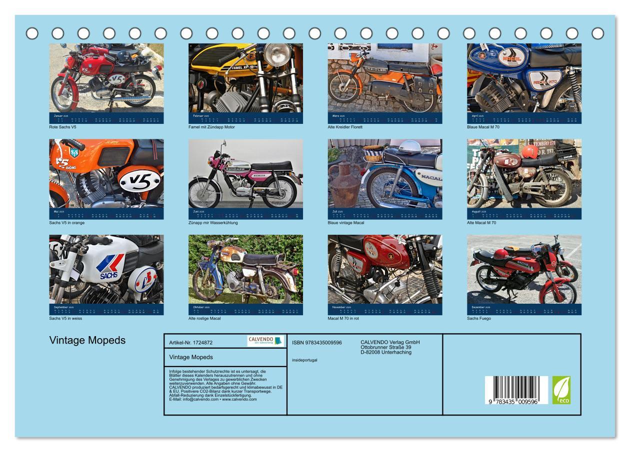 Bild: 9783435009596 | Vintage Mopeds (Tischkalender 2025 DIN A5 quer), CALVENDO...