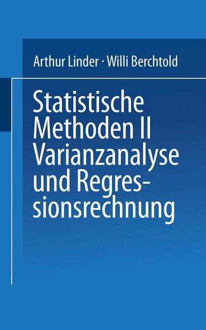 Cover: 9783764312671 | Statistische Methoden II Varianzanalyse und Regressionsrechnung | Buch