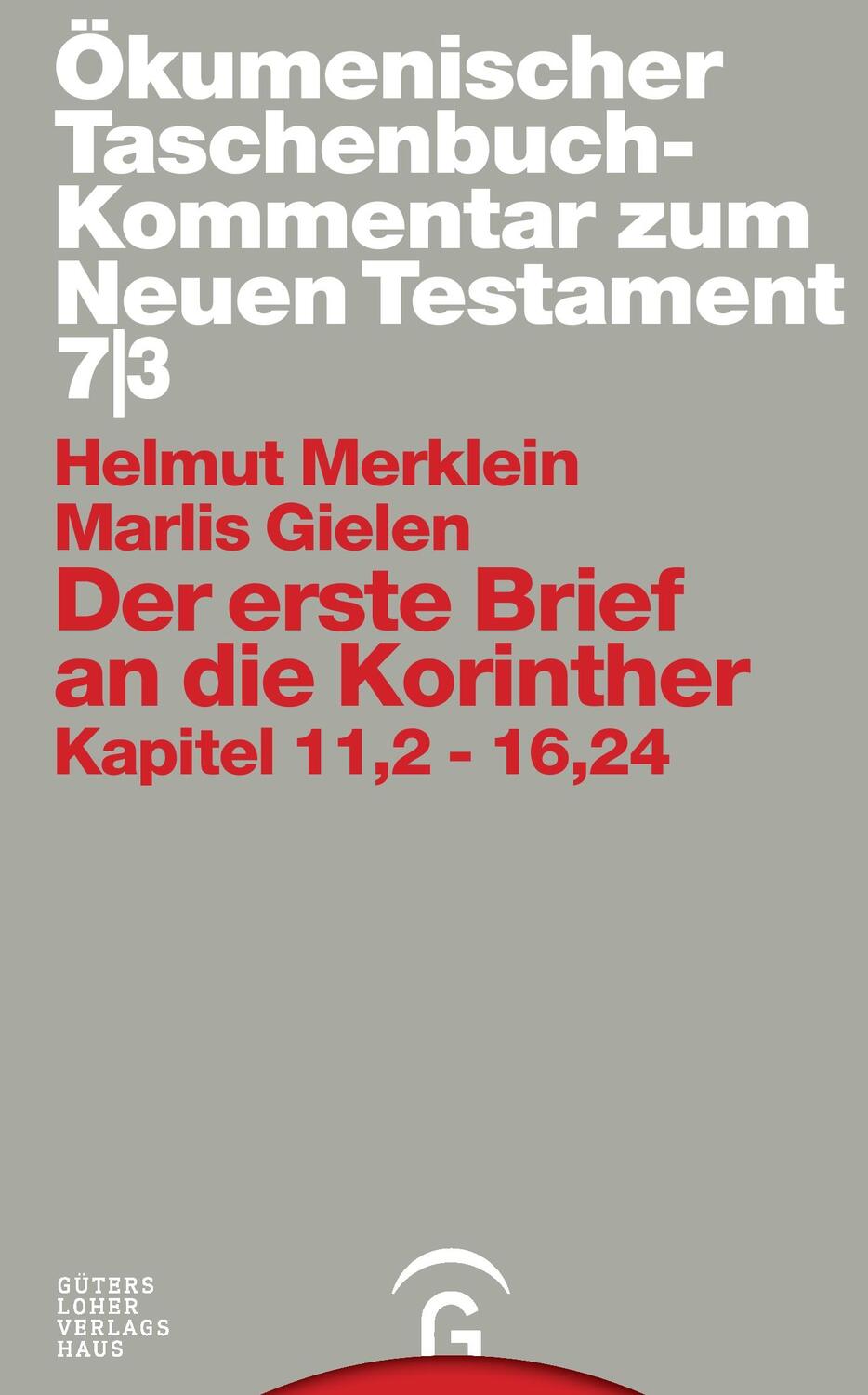 Cover: 9783579005515 | Der erste Brief an die Korinther | Kapitel 11,2-16,24 | Taschenbuch