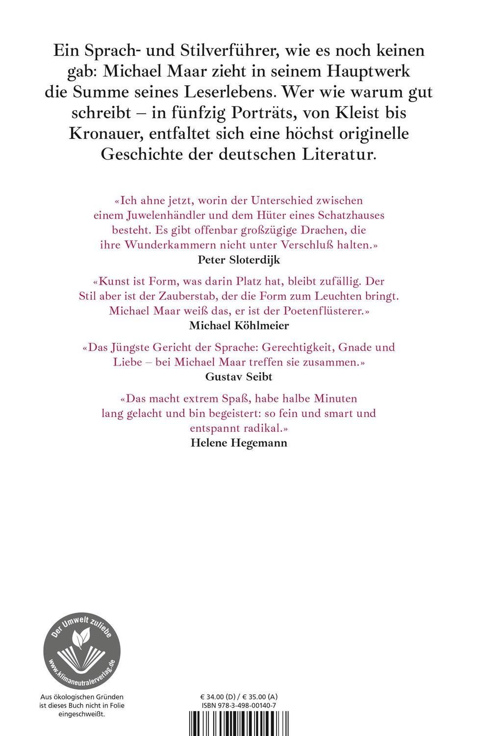 Rückseite: 9783498001407 | Die Schlange im Wolfspelz | Das Geheimnis großer Literatur | Maar