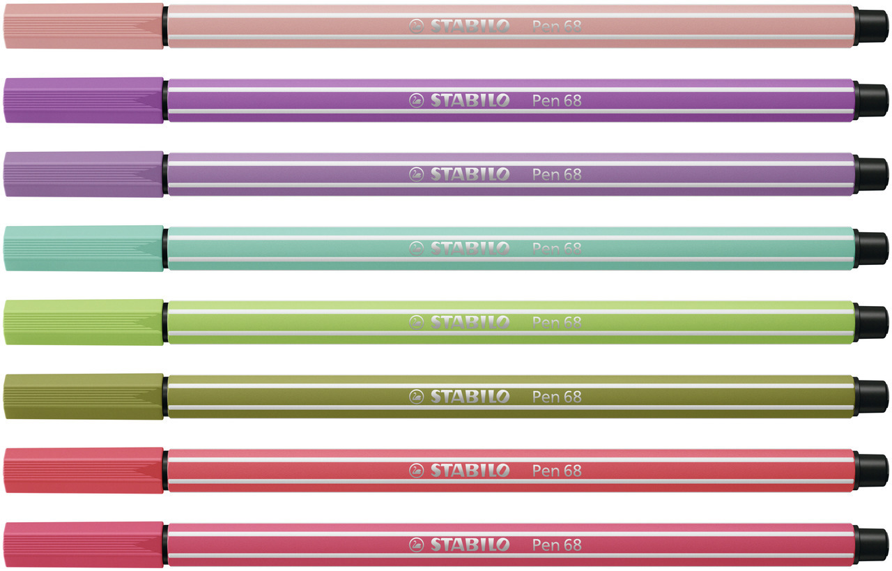 Bild: 4006381574433 | Premium-Filzstift - STABILO Pen 68 - 8er Pack - mit 8 verschiedenen...