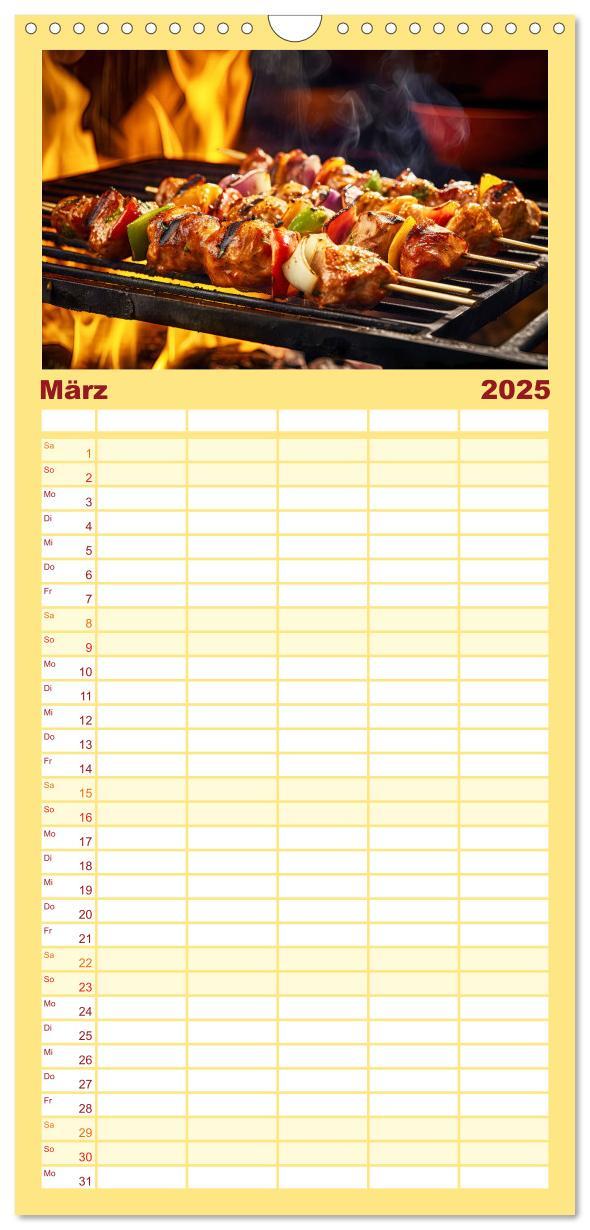 Bild: 9783457091418 | Familienplaner 2025 - BBQ Feuerzauber - Grillkalender mit 5 Spalten...