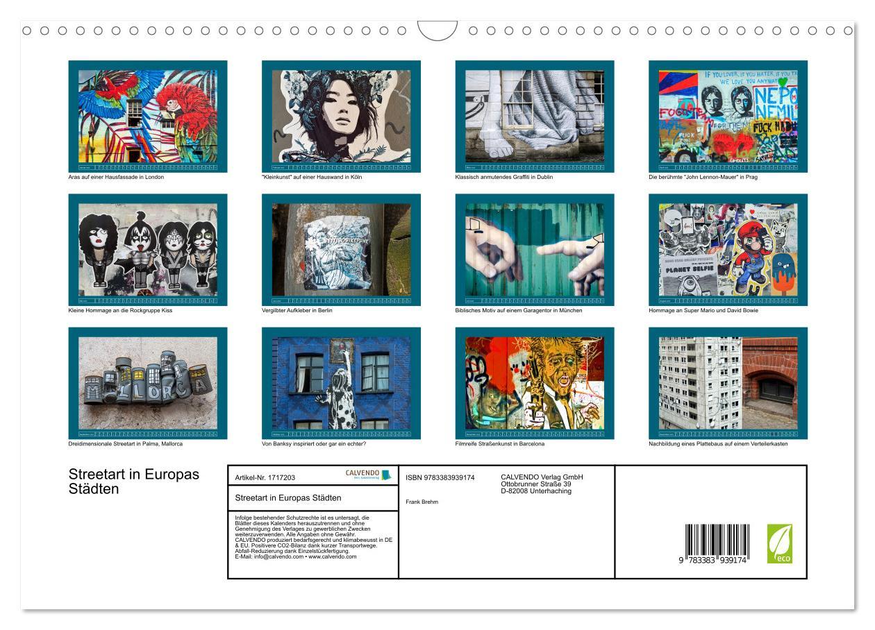 Bild: 9783383939174 | Streetart in Europas Städten (Wandkalender 2025 DIN A3 quer),...