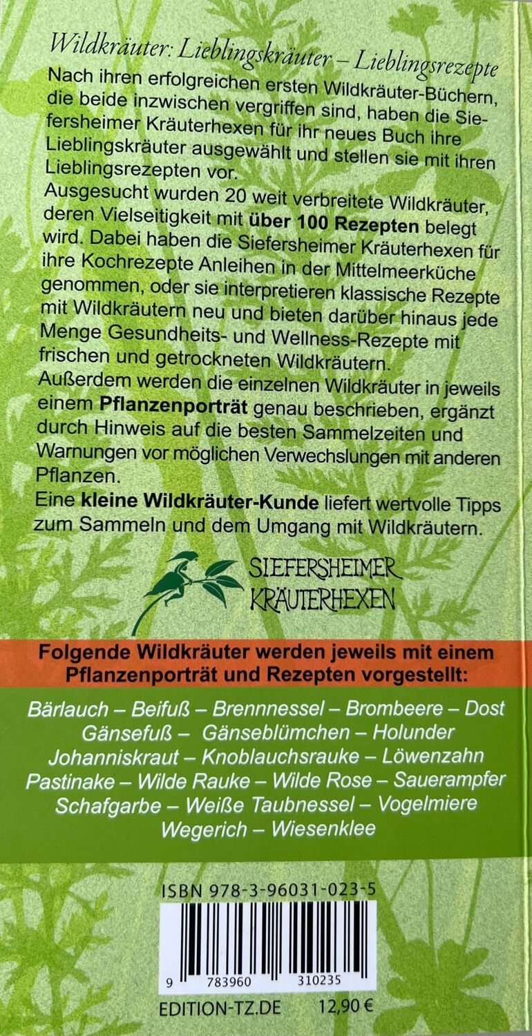 Rückseite: 9783960310235 | Wildkräuter | Lieblingskräuter - Lieblingsrezepte | Siefersheimer