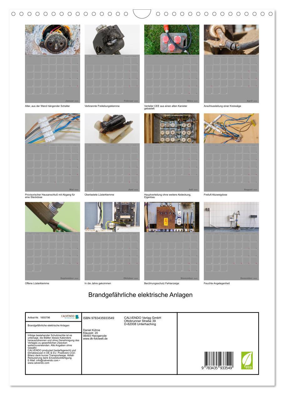 Bild: 9783435933549 | Brandgefährliche elektrische Anlagen (Wandkalender 2025 DIN A3...