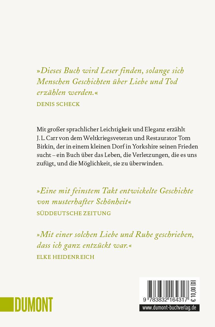 Rückseite: 9783832164317 | Ein Monat auf dem Land | J. L. Carr | Taschenbuch | Deutsch | 2017