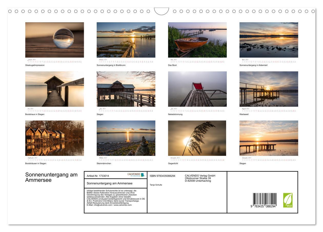 Bild: 9783435088294 | Sonnenuntergang am Ammersee (Wandkalender 2025 DIN A3 quer),...