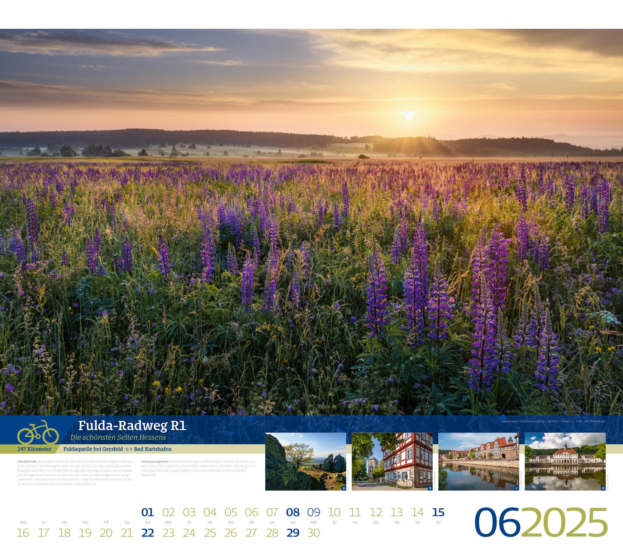 Bild: 9783838425252 | Deutschlands schönste Radfernwege Kalender 2025 | Kunstverlag | 14 S.