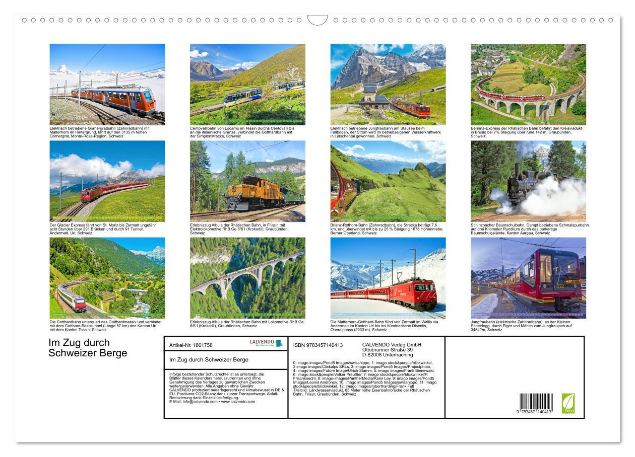 Bild: 9783457140413 | Im Zug durch Schweizer Berge (Wandkalender 2025 DIN A2 quer),...