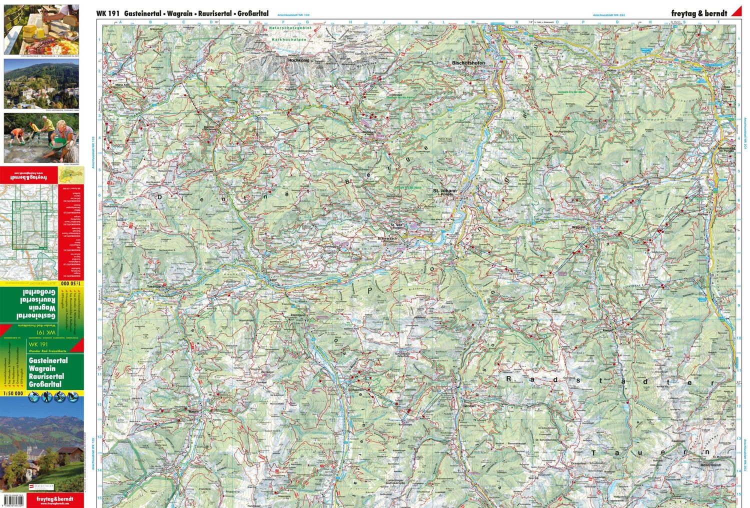 Bild: 9783850847209 | Gasteiner Tal, Wagrain, Raurisertal, Grossarltal 1 : 50 000. WK 191