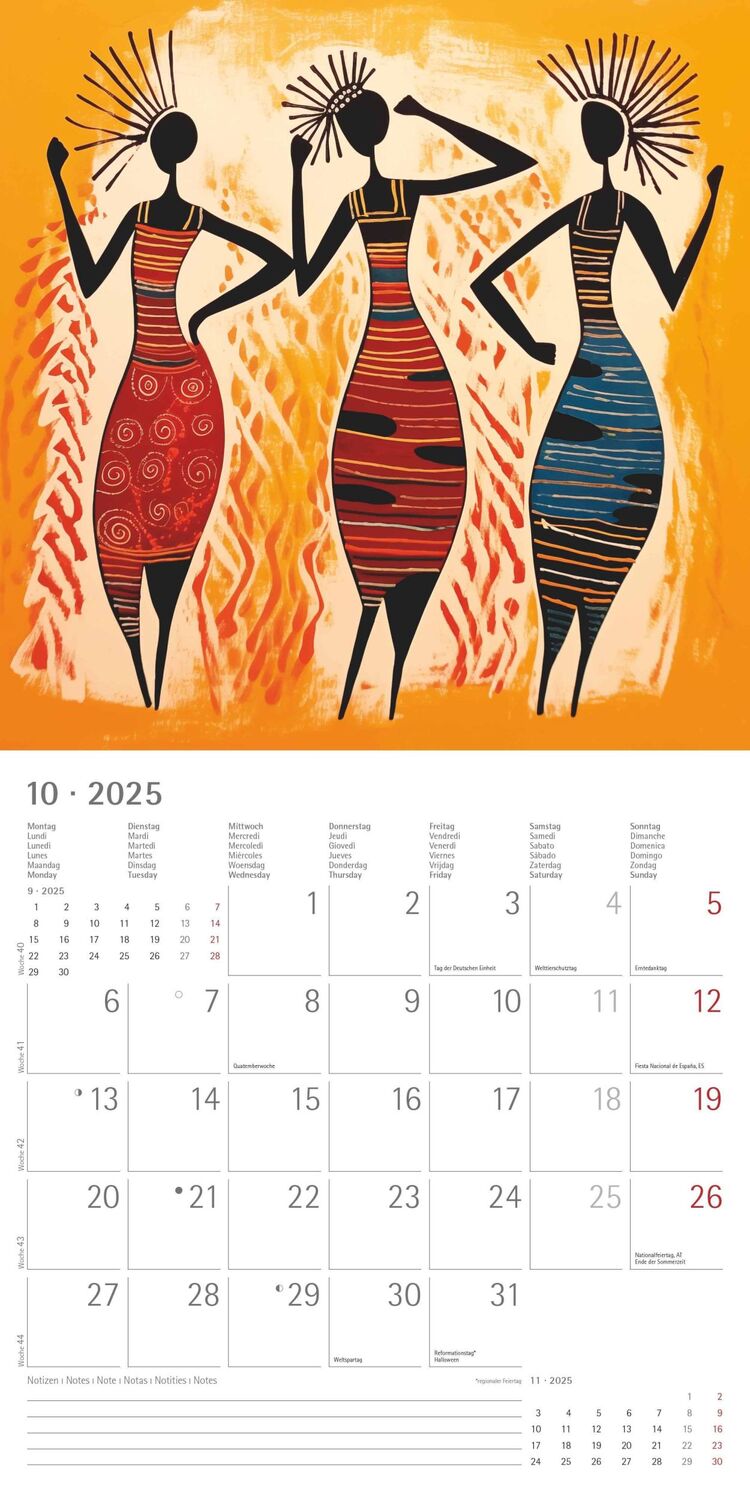 Bild: 4251732344344 | Tribal Art 2025 - Broschürenkalender 30x30 cm (30x60 geöffnet) -...