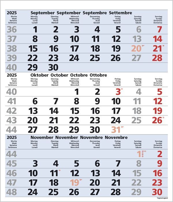 Bild: 9783731877547 | 3-Monats-Planer Comfort Blau 2025 | Korsch Verlag | Kalender | 12 S.