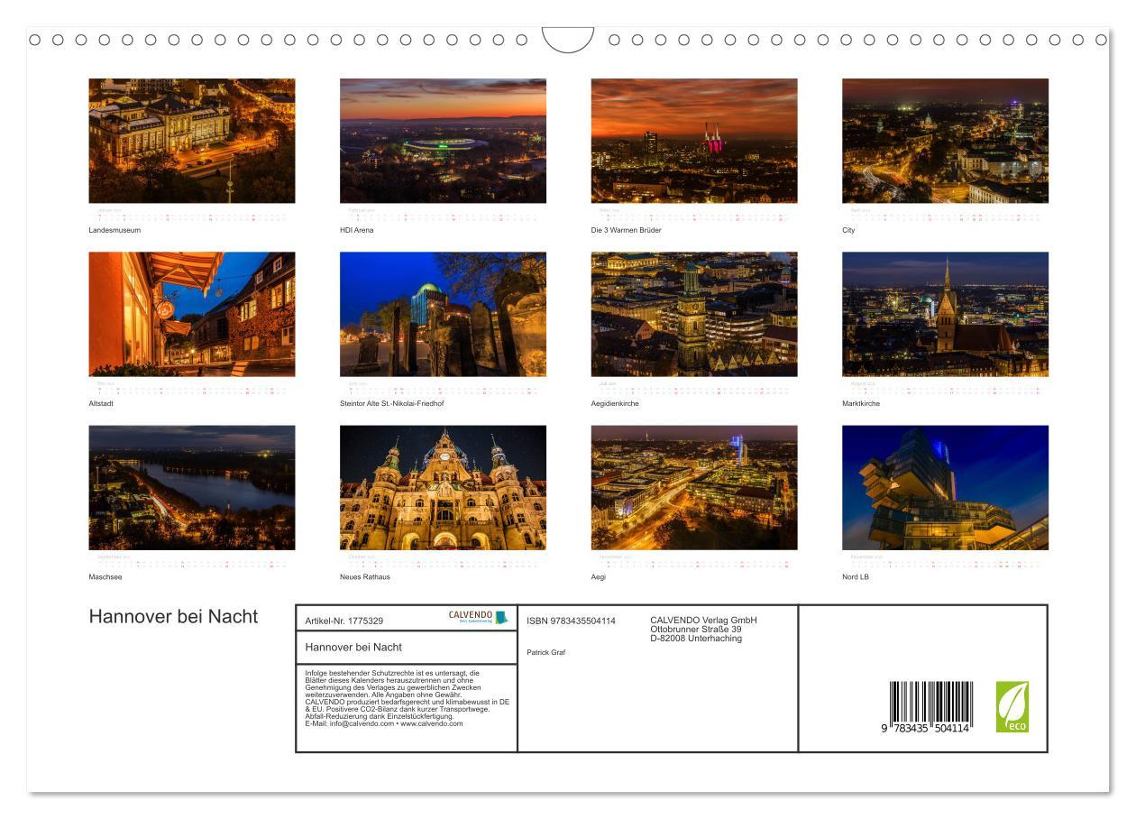 Bild: 9783435504114 | Hannover bei Nacht (Wandkalender 2025 DIN A3 quer), CALVENDO...