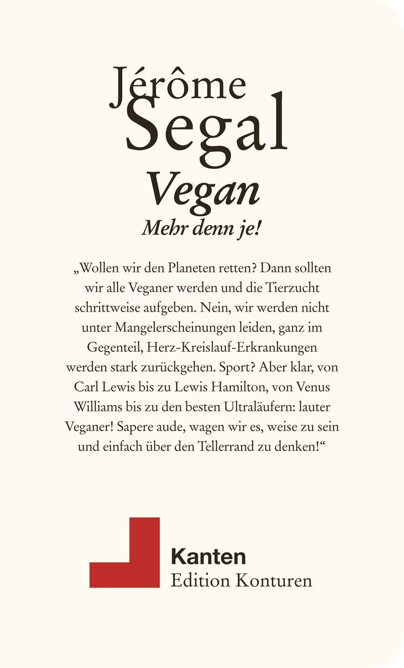 Cover: 9783902968524 | Vegan. Mehr denn je! | Kanten | Jérôme Segal | Taschenbuch | 64 S.