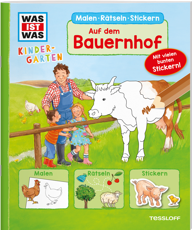 Cover: 9783788621438 | WAS IST WAS Kindergarten Malen Rätseln Stickern Auf dem Bauernhof