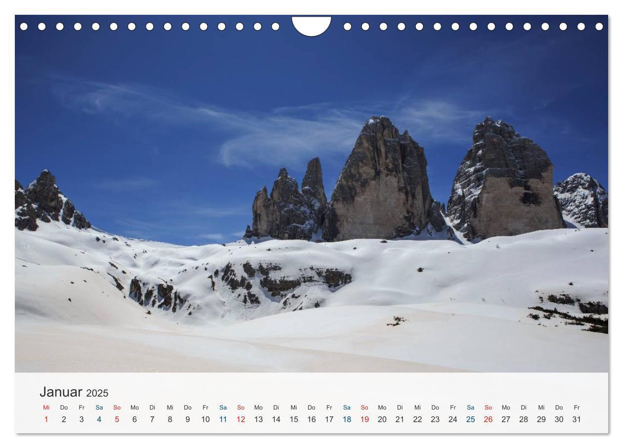 Bild: 9783383786525 | Dolomiten - Rundreise um Drei Zinnen (Wandkalender 2025 DIN A4...