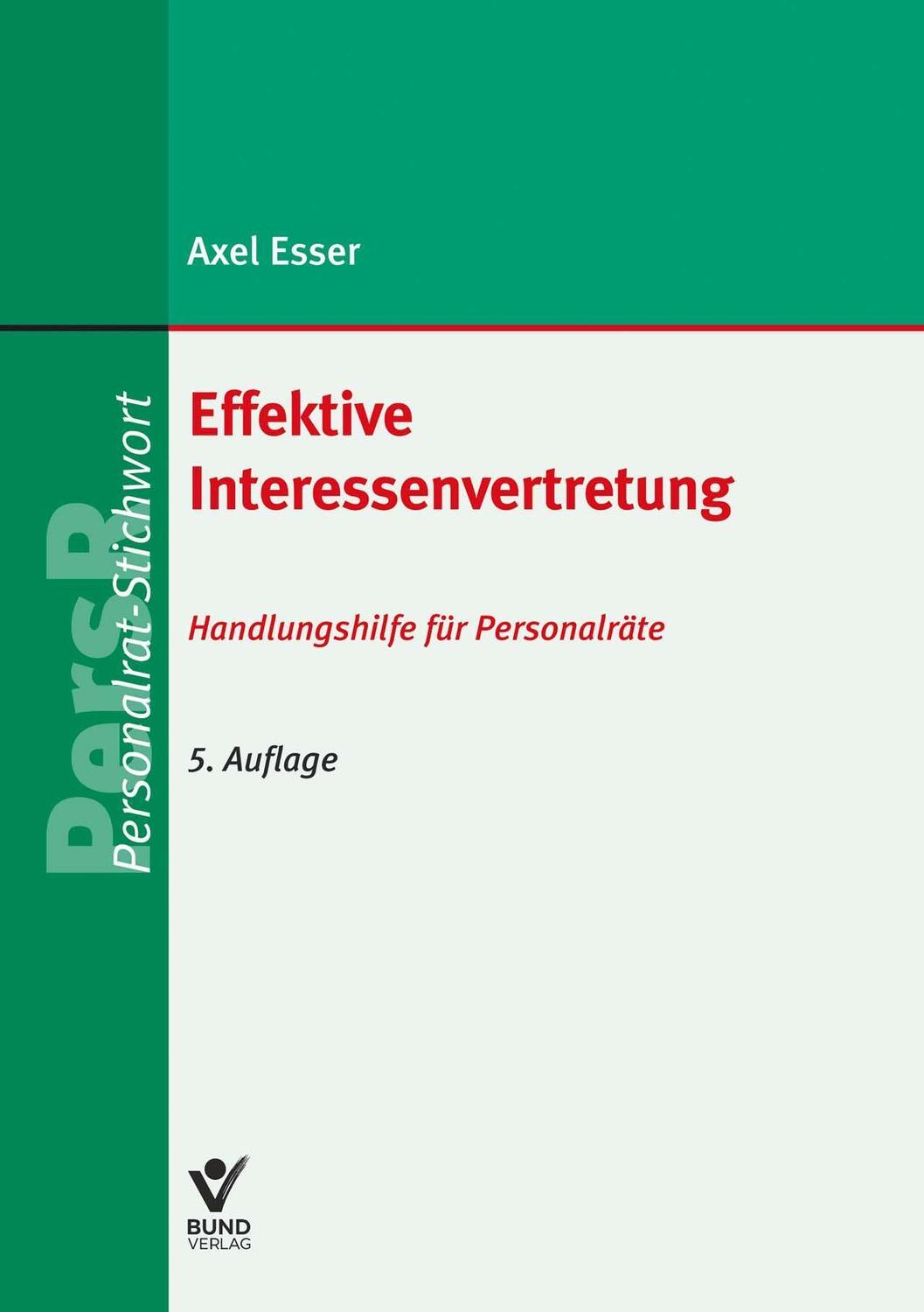 Cover: 9783766372758 | Effektive Interessenvertretung | Handlungshilfe für Personalräte