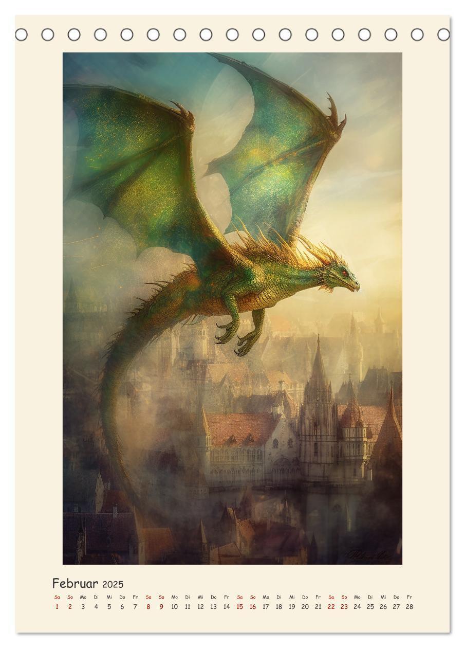 Bild: 9783435858736 | Malerische Drachen (Tischkalender 2025 DIN A5 hoch), CALVENDO...