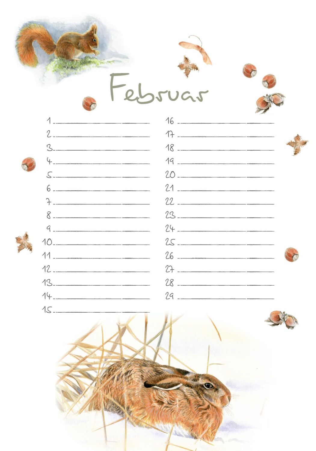 Bild: 9783895664380 | Geburtstagskalender | Naturillustrationen von Christopher Schmidt