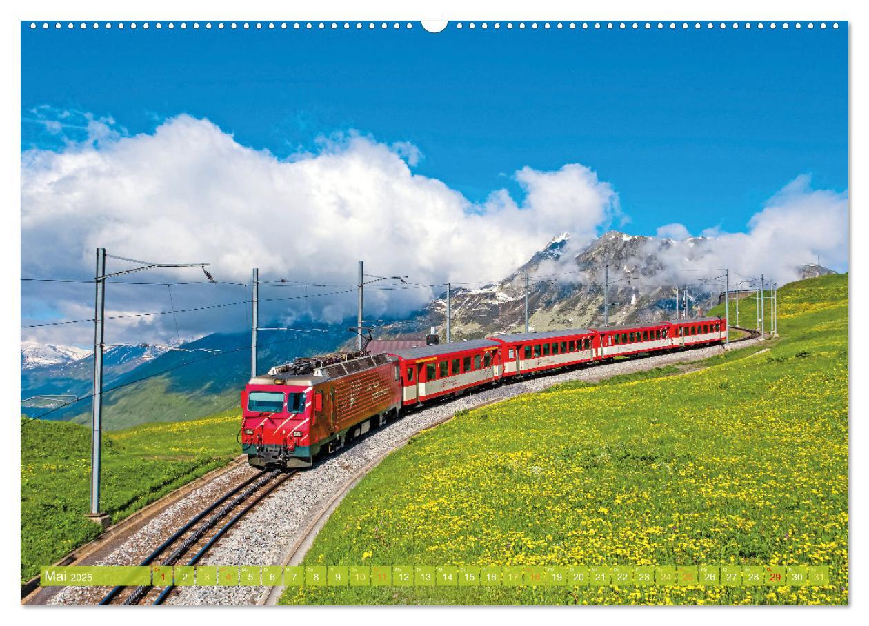 Bild: 9783457140413 | Im Zug durch Schweizer Berge (Wandkalender 2025 DIN A2 quer),...