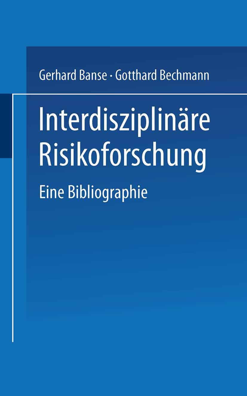 Cover: 9783531126449 | Interdisziplinäre Risikoforschung | Eine Bibliographie | Taschenbuch