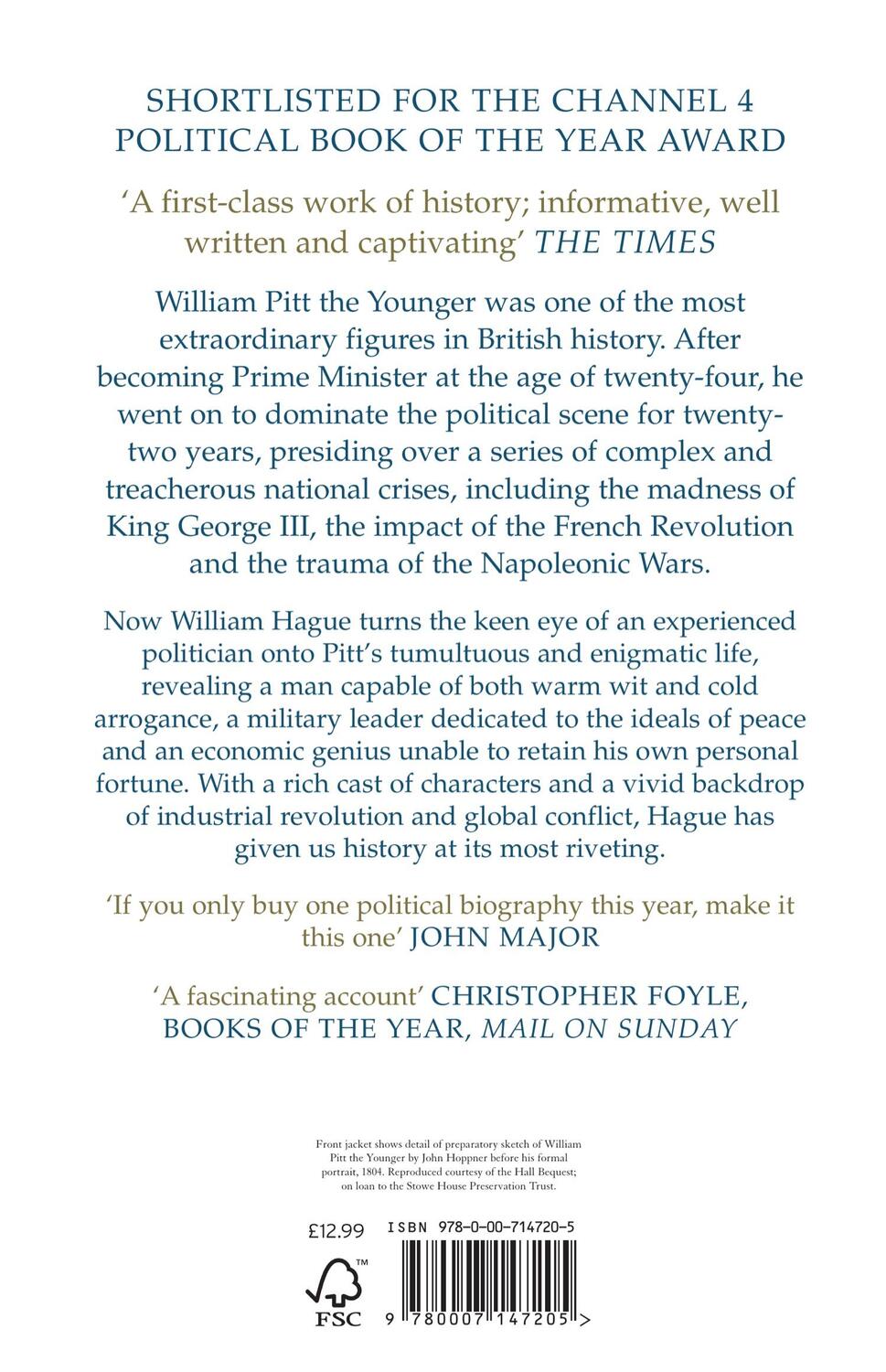 Rückseite: 9780007147205 | William Pitt the Younger | A Biography | William Hague | Taschenbuch