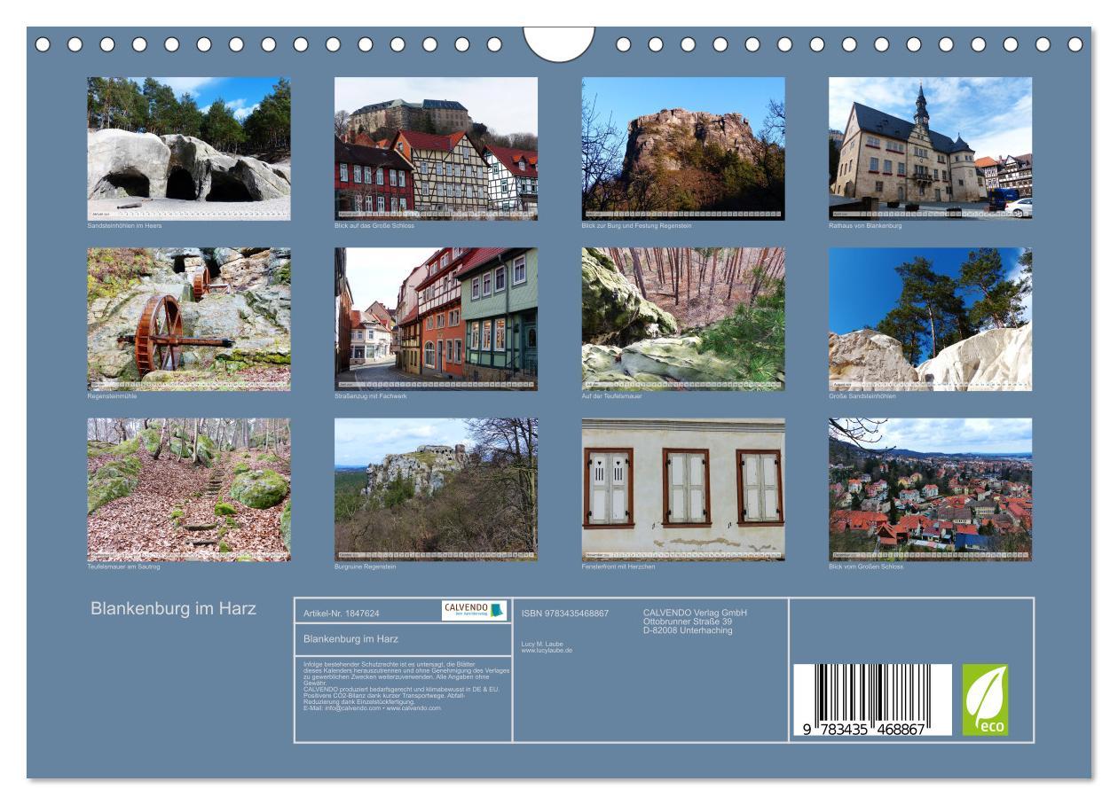 Bild: 9783435468867 | Blankenburg im Harz (Wandkalender 2025 DIN A4 quer), CALVENDO...