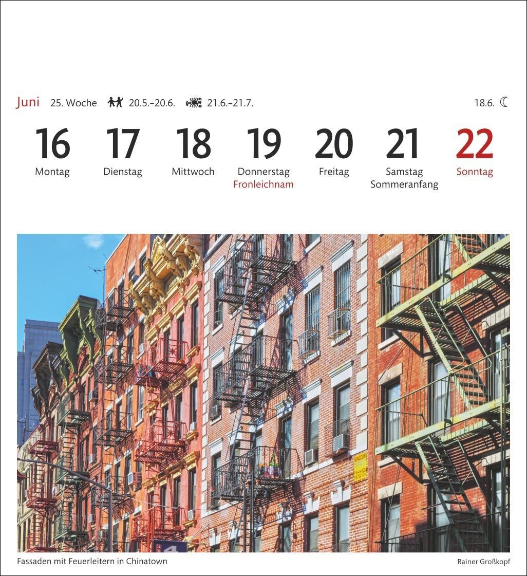 Bild: 9783840033407 | New York Sehnsuchtskalender 2025 - Wochenkalender mit 53 Postkarten