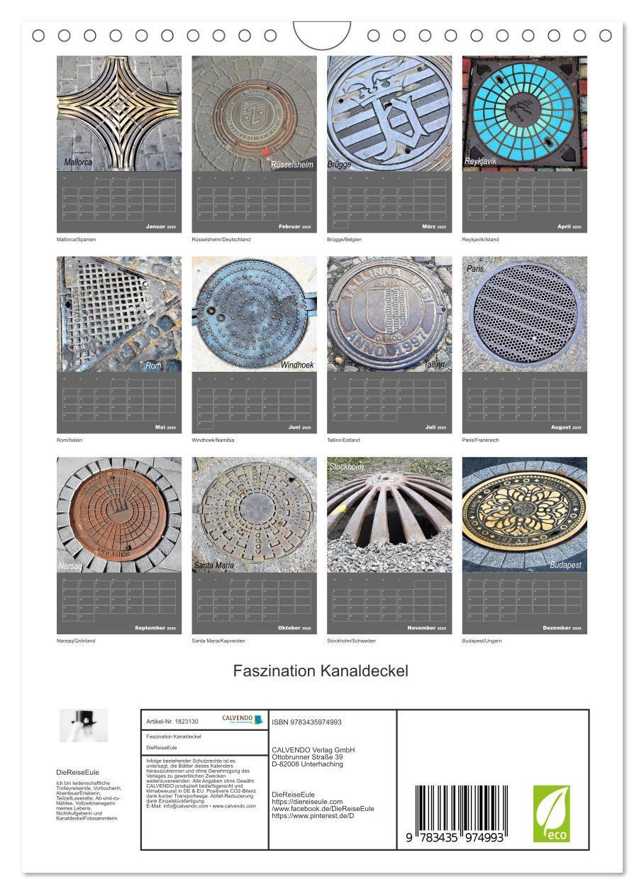 Bild: 9783435974993 | Faszination Kanaldeckel (Wandkalender 2025 DIN A4 hoch), CALVENDO...