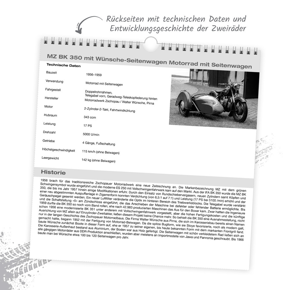 Bild: 9783988022622 | Trötsch Technikkalender DDR-Zweiräder 2025 | &amp;amp (u. a.) | Kalender