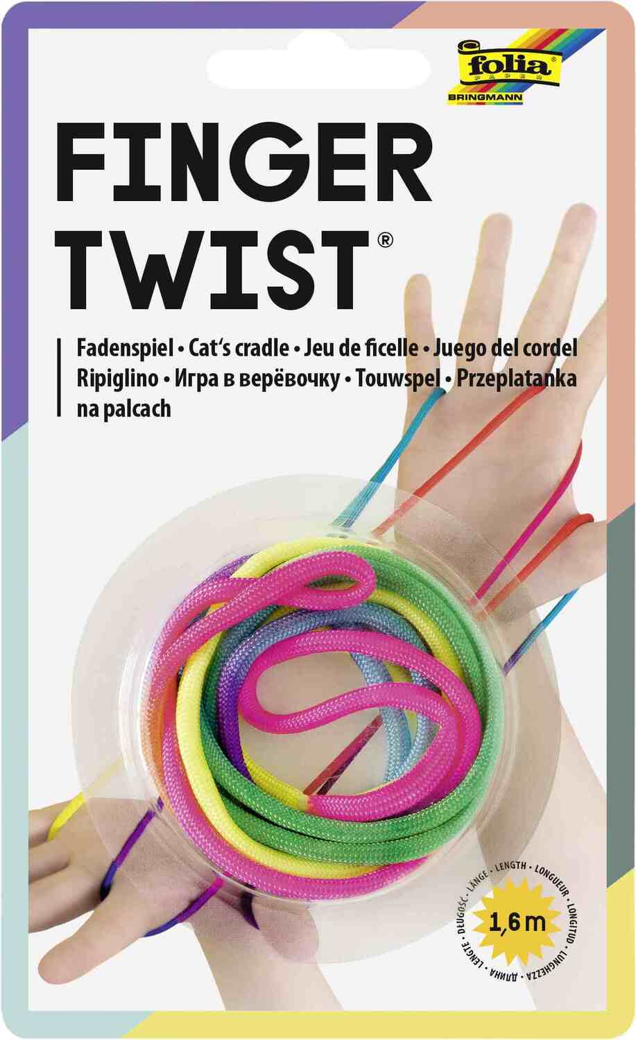 Cover: 4001868114416 | Folia Finger Twist, (Fadenspiel), 160cm, regenbogen | 33177 | 2024