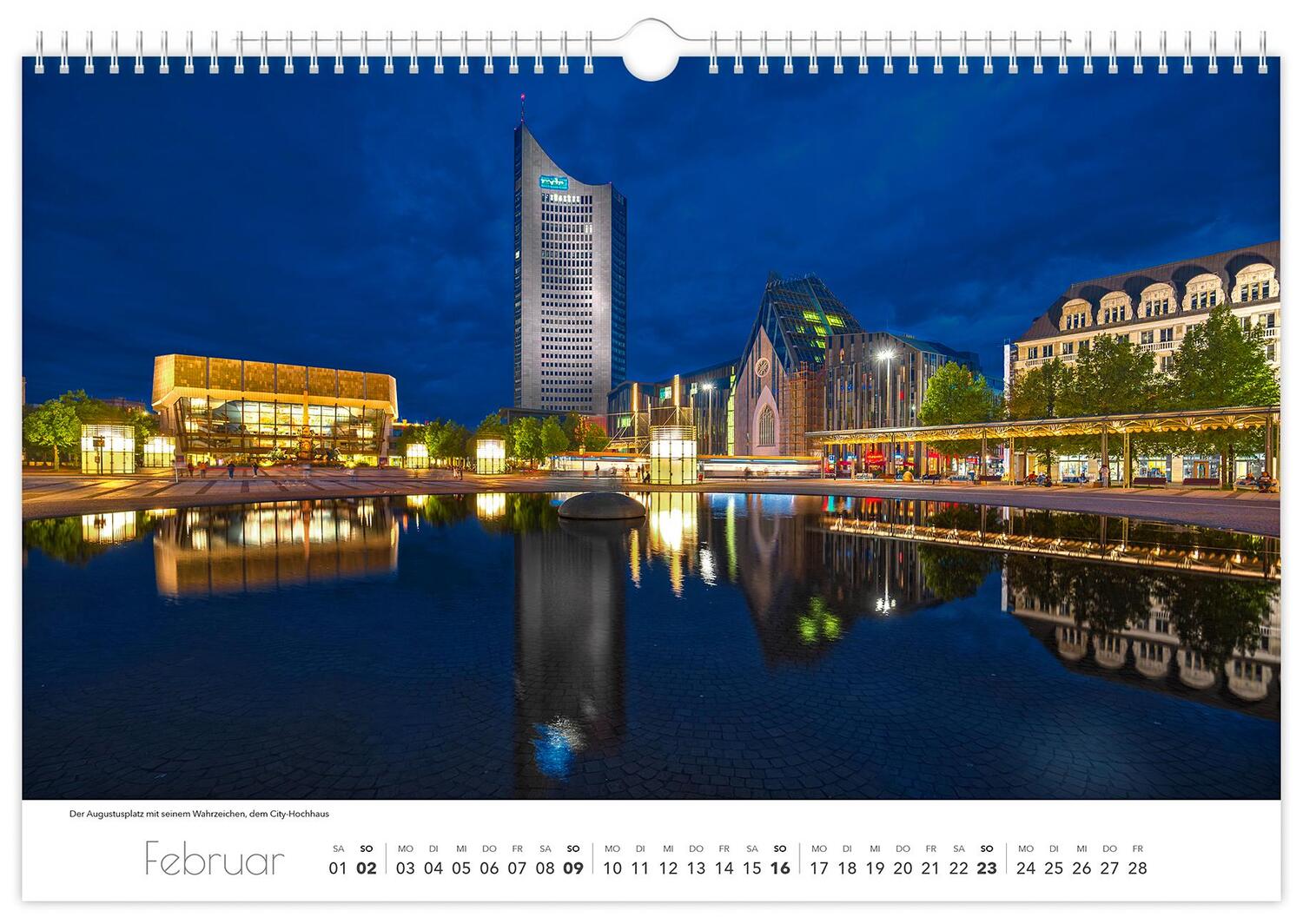 Bild: 9783910680548 | Kalender Leipzig 2025 | 45 x 30 cm weißes Kalendarium | Peter Schubert