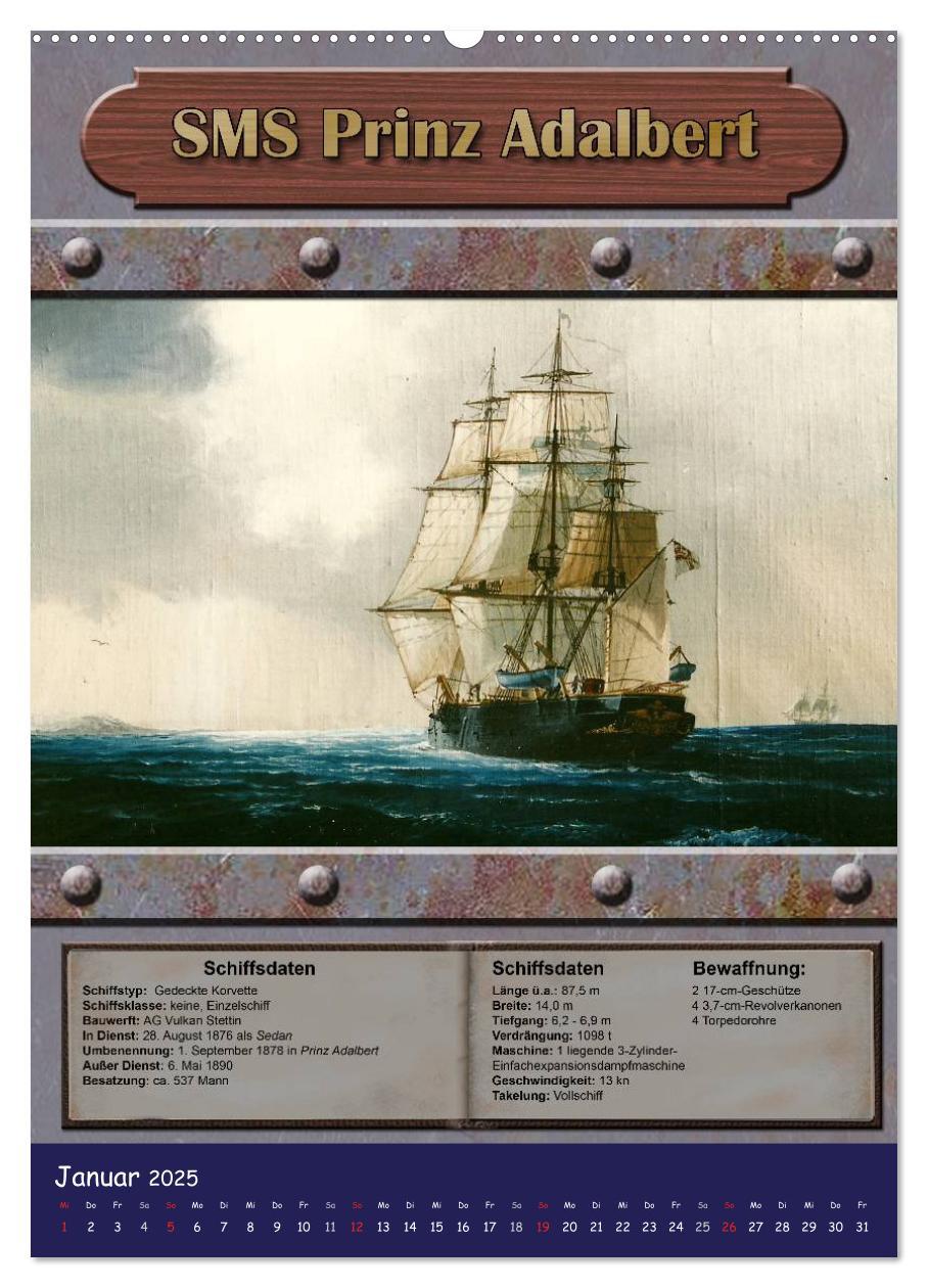 Bild: 9783457059852 | Die kaiserliche Marine 1871 - 1918 (Wandkalender 2025 DIN A2 hoch),...