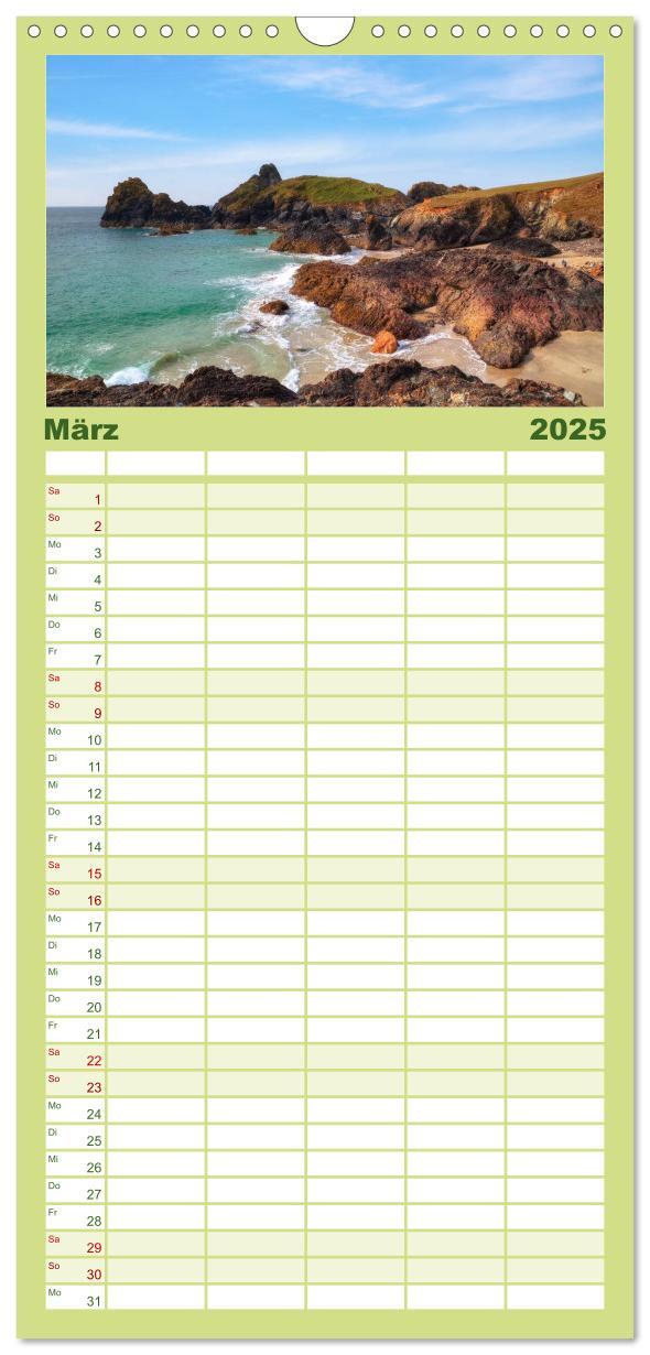 Bild: 9783457117477 | Familienplaner 2025 - Cornwall mit 5 Spalten (Wandkalender, 21 x 45...