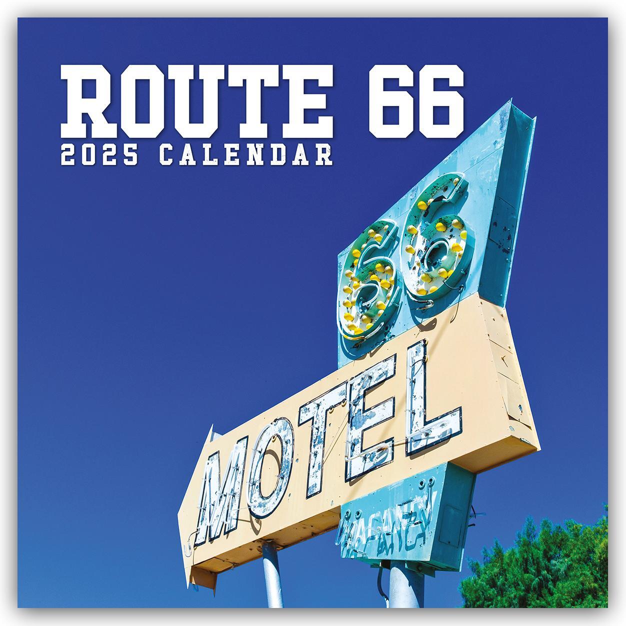 Cover: 9781804425954 | Route 66 2025 - 16-Monatskalender | Robin Red | Kalender | 14 S.