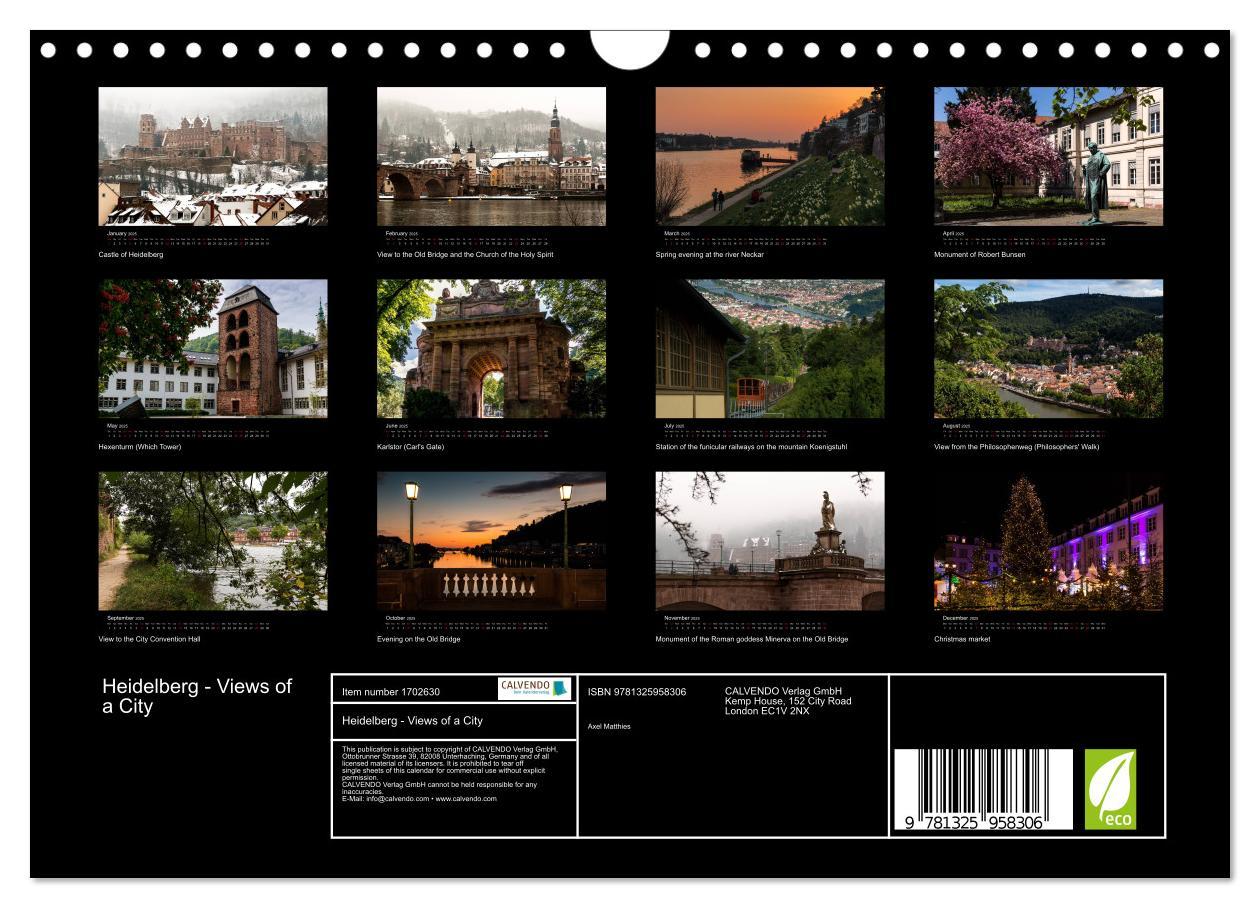 Bild: 9781325958306 | Heidelberg - Views of a City (Wall Calendar 2025 DIN A4 landscape),...