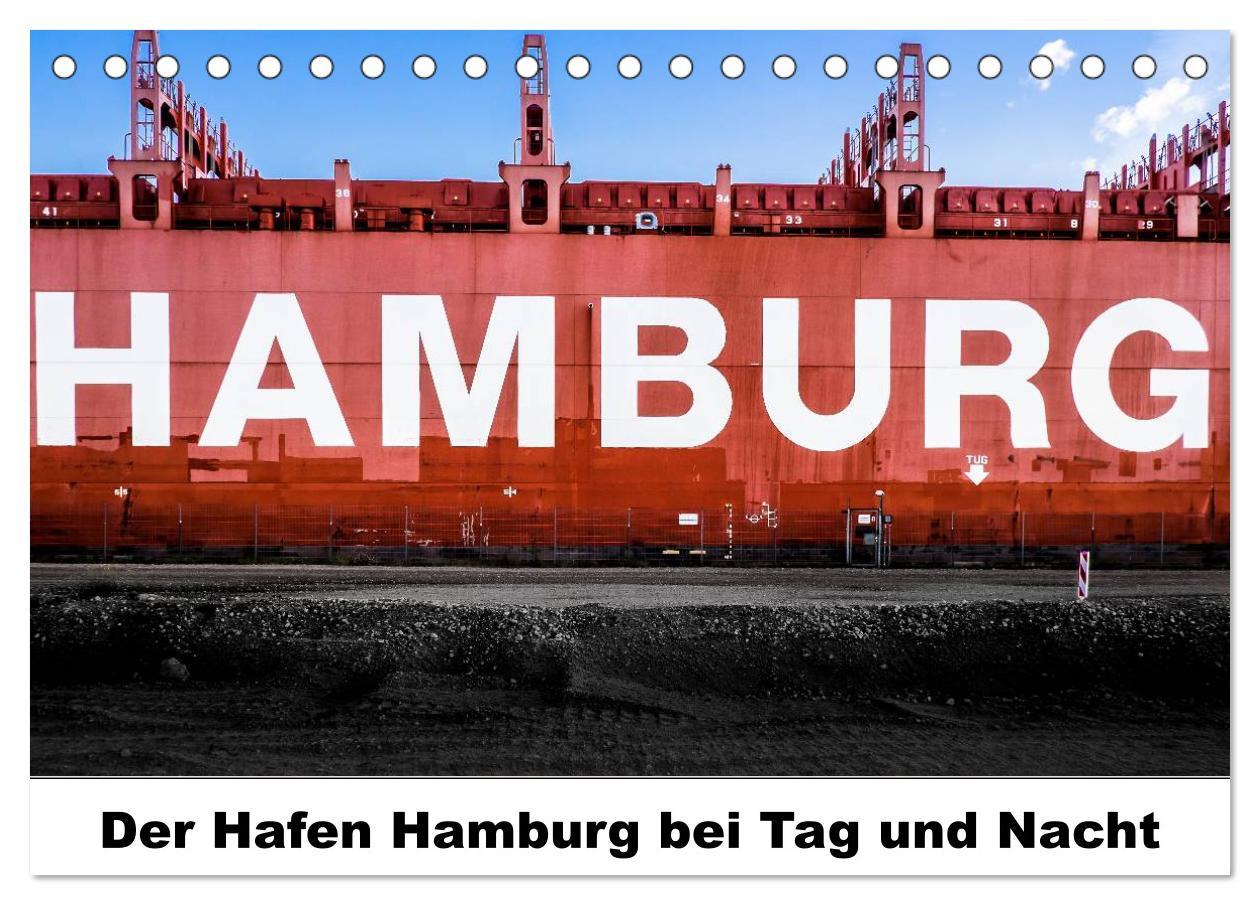 Cover: 9783435645565 | Der Hafen Hamburg bei Tag und Nacht (Tischkalender 2025 DIN A5...