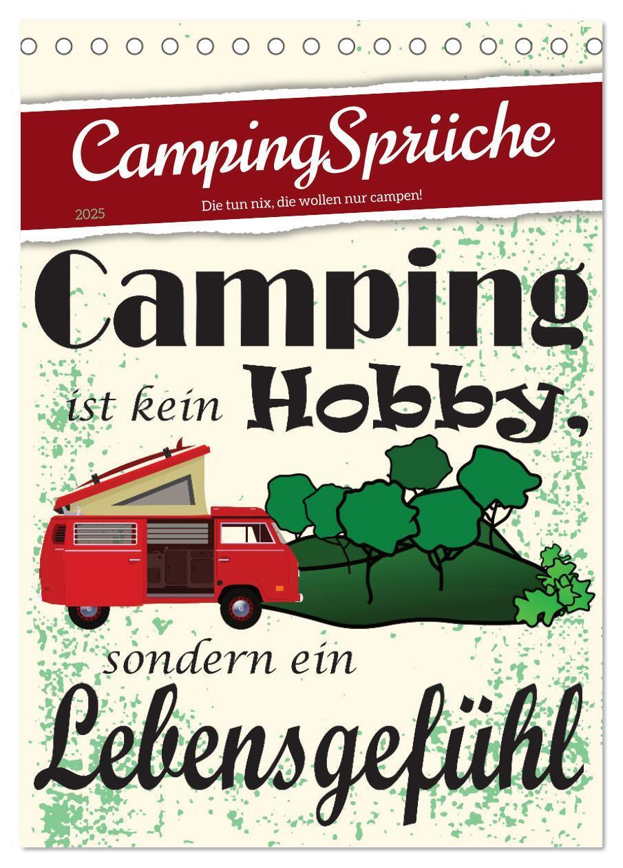 Cover: 9783435884001 | CampingSprüche (Tischkalender 2025 DIN A5 hoch), CALVENDO...