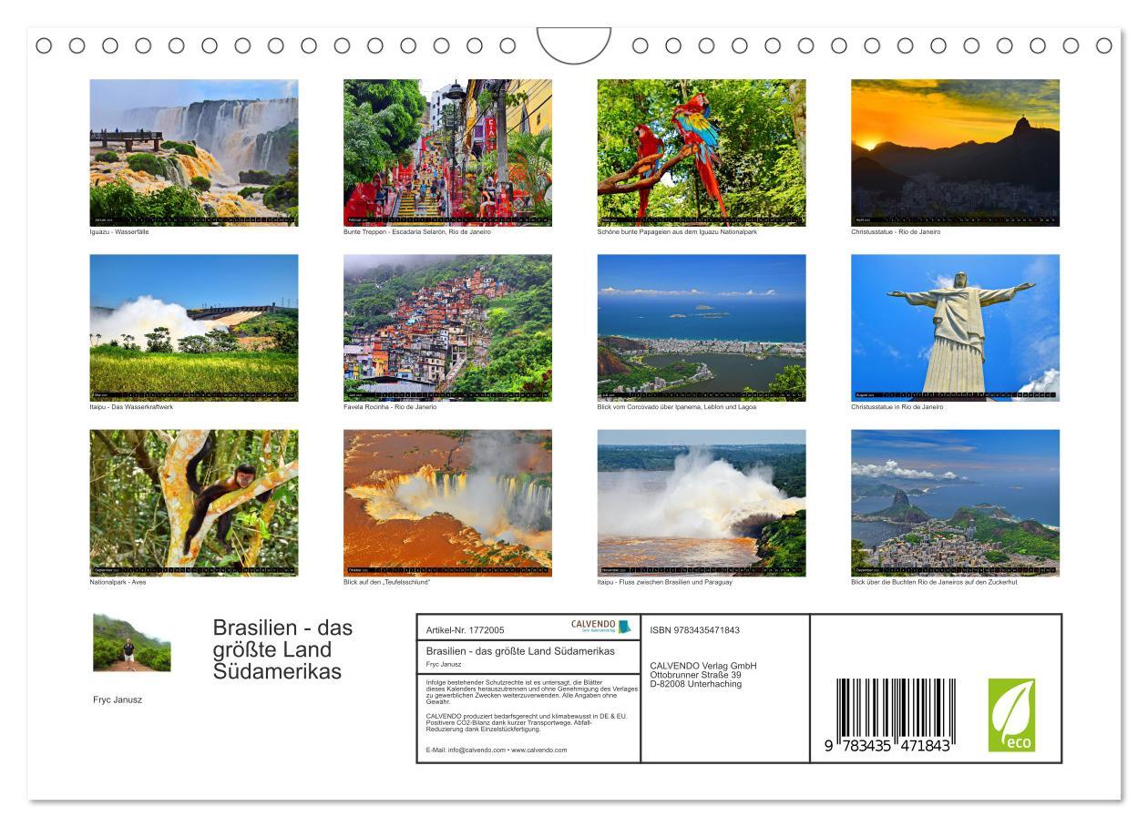 Bild: 9783435471843 | Brasilien - das größte Land Südamerikas (Wandkalender 2025 DIN A4...