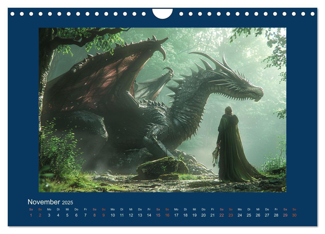 Bild: 9783383821394 | Drachenkrieger (Wandkalender 2025 DIN A4 quer), CALVENDO...