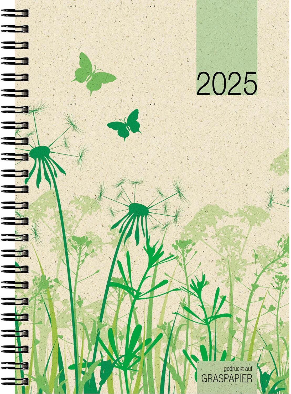 Cover: 4006928025046 | Wochenbuch Graspapier 2025 - 13,7x19,6 cm - 1 Woche auf 2 Seiten -...