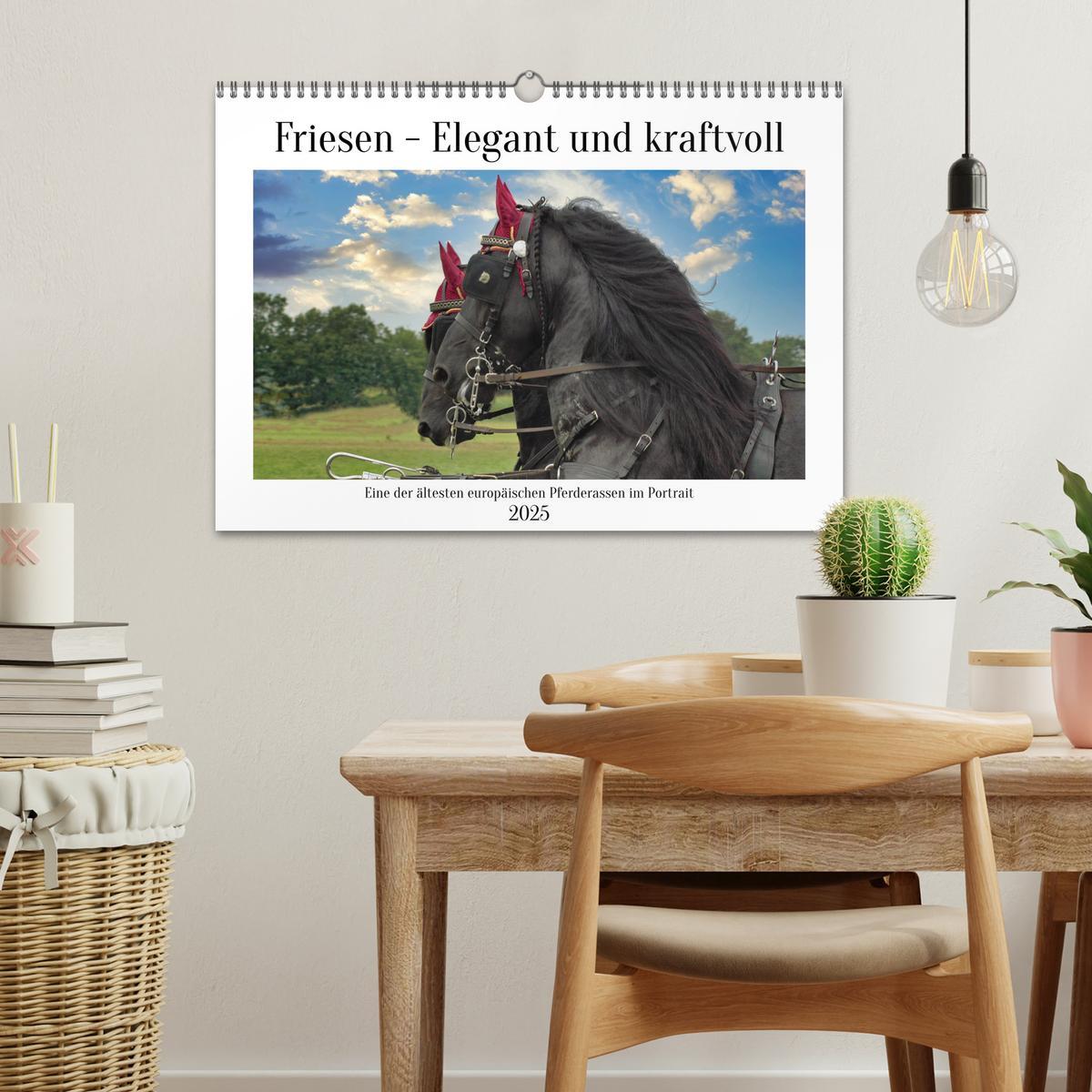 Bild: 9783383909085 | Friesen - elegant und kraftvoll (Wandkalender 2025 DIN A3 quer),...