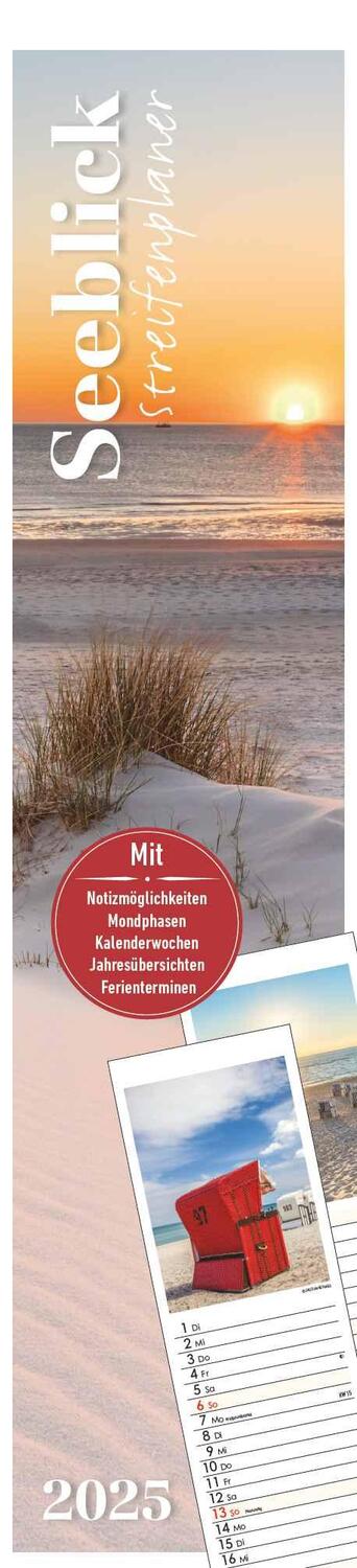 Cover: 4251732341480 | Streifenplaner Seeblick 2025 - Streifen-Kalender 11,3x49x5 cm -...