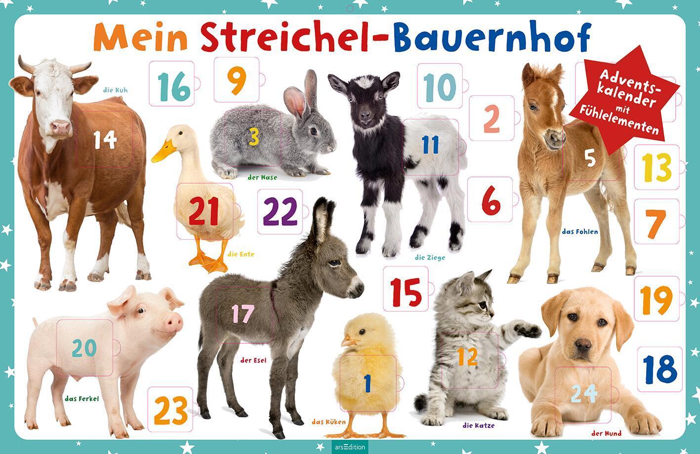 Bild: 4014489125525 | Mein Streichel-Bauernhof | Adventskalender mit Fühlelementen | 2 S.