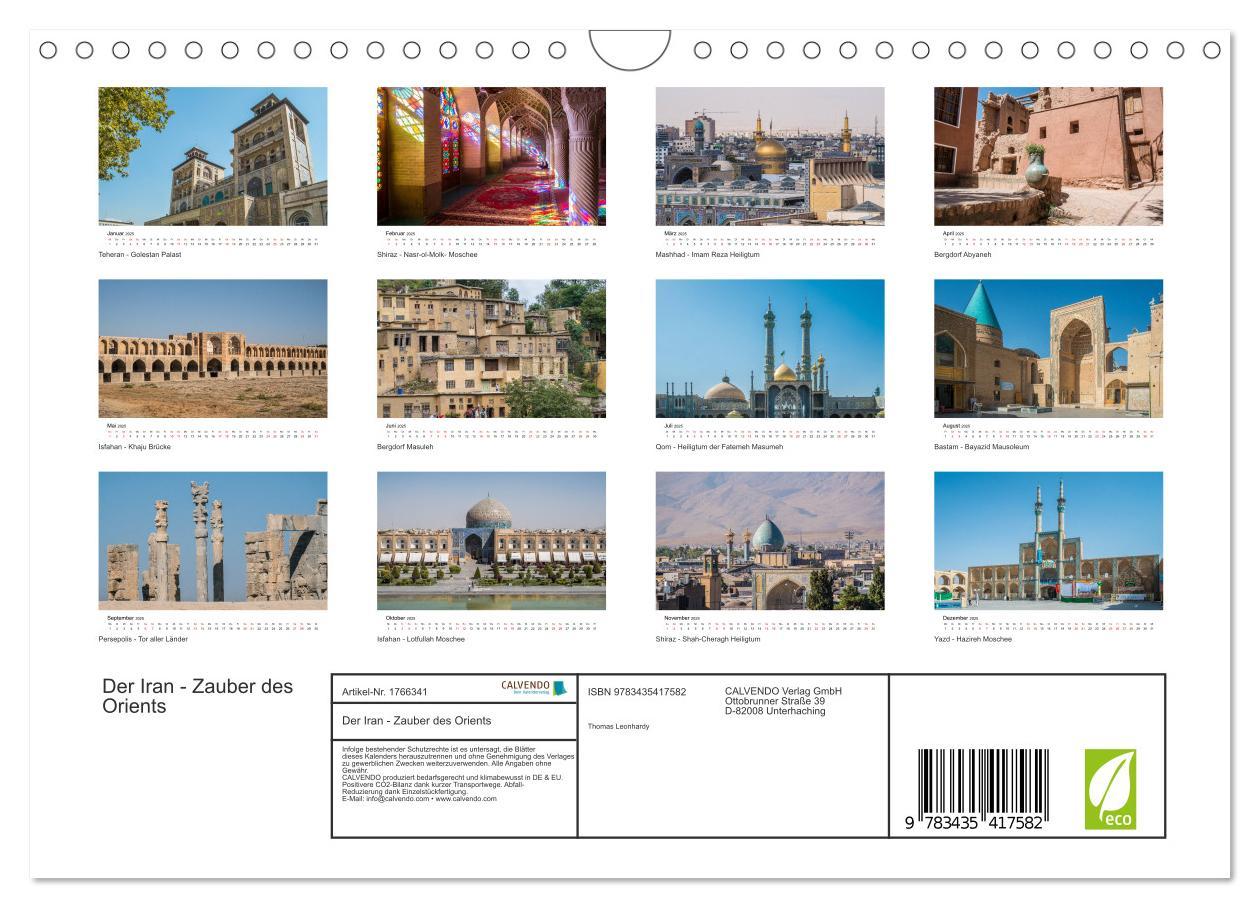 Bild: 9783435417582 | Der Iran - Zauber des Orients (Wandkalender 2025 DIN A4 quer),...