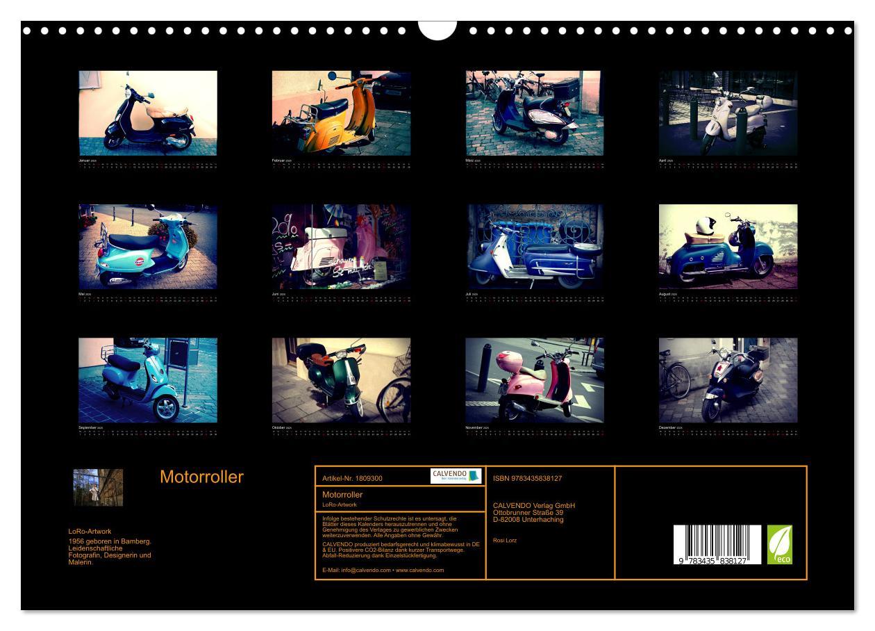 Bild: 9783435838127 | Motorroller (Wandkalender 2025 DIN A3 quer), CALVENDO Monatskalender