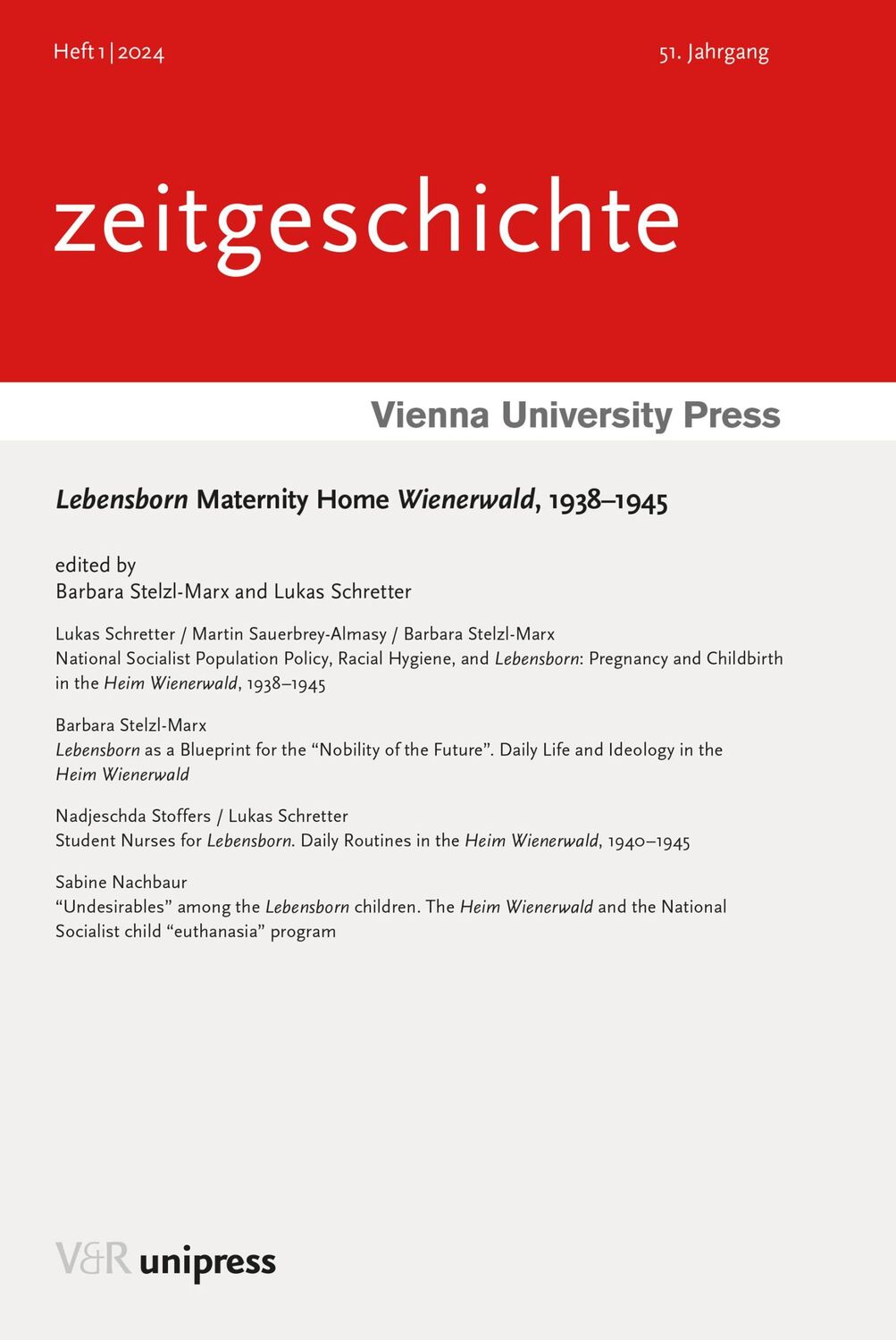 Cover: 9783847117391 | Lebensborn Maternity Home Wienerwald, 1938-1945 | Stelzl-Marx (u. a.)