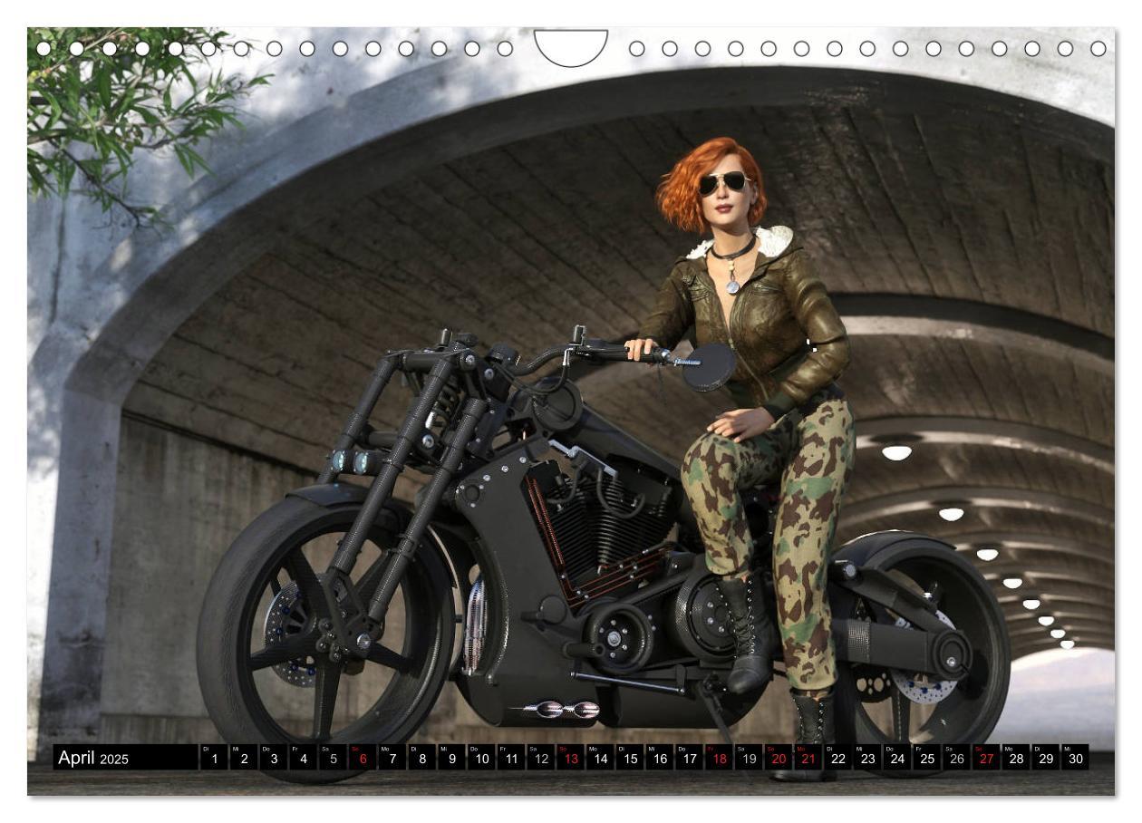 Bild: 9783435119653 | Frauen und Traumbikes (Wandkalender 2025 DIN A4 quer), CALVENDO...