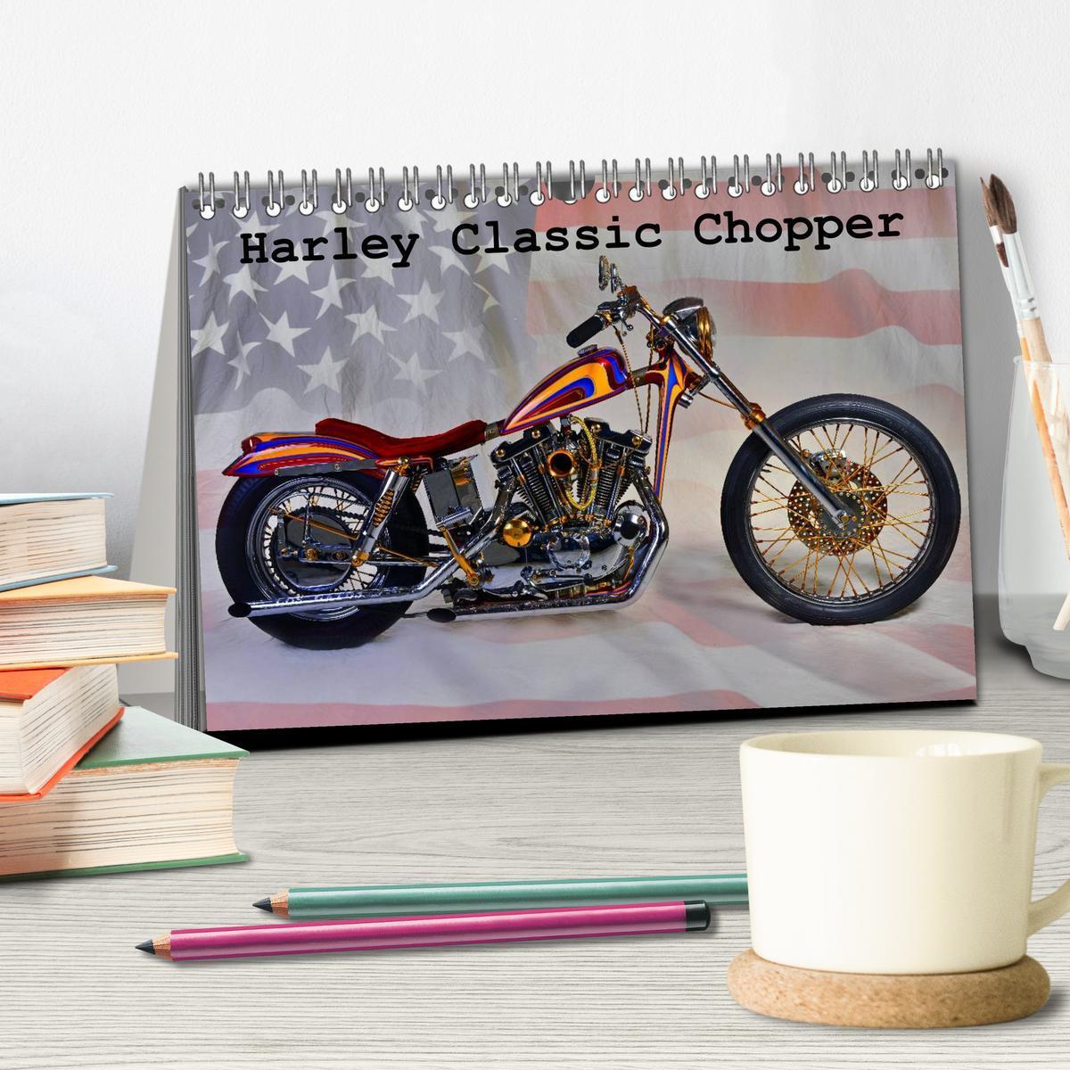 Bild: 9783435687473 | Harley Classic Chopper (Tischkalender 2025 DIN A5 quer), CALVENDO...