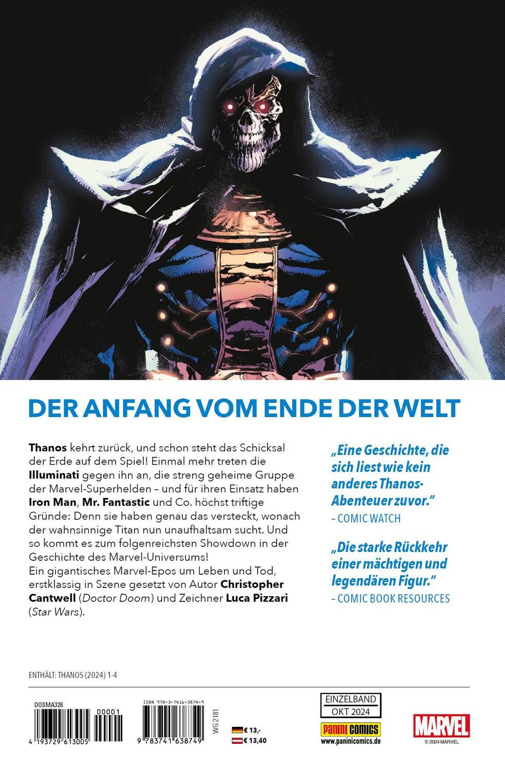 Rückseite: 9783741638749 | Thanos: Rückkehr des wahnsinnigen Titanen | Cantwell (u. a.) | Buch